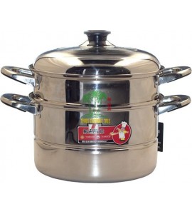 2-stufiger Edelstahl Dampftopf 3-4L - Für Induktion & Gasherd, Spülmaschinenfest